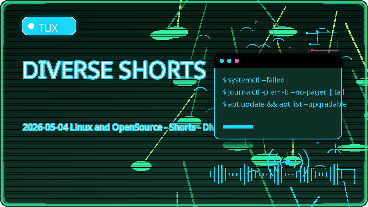 Thumbnail for 2026-05-04 Linux and OpenSource - Shorts - Diverse