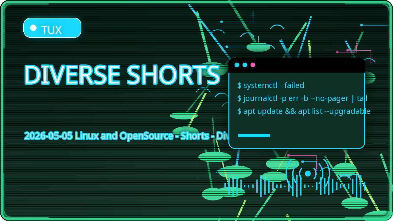 Thumbnail for 2026-05-05 Linux and OpenSource - Shorts - Diverse