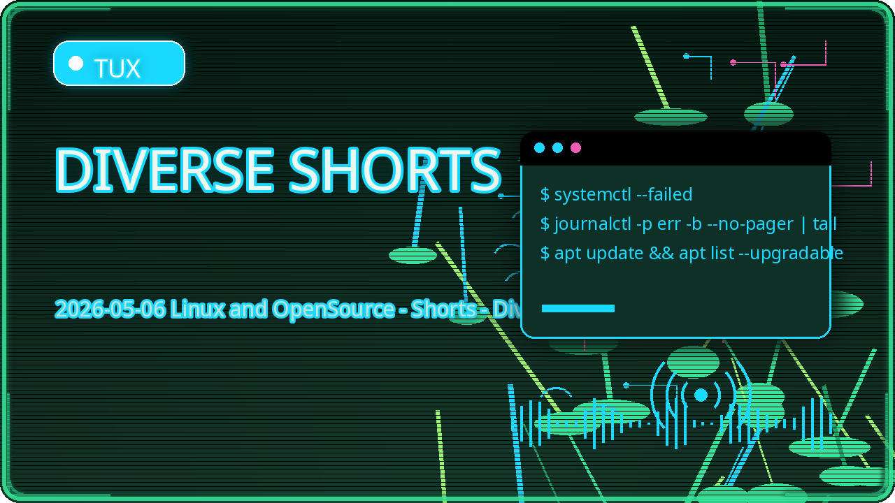 Thumbnail for 2026-05-06 Linux and OpenSource - Shorts - Diverse