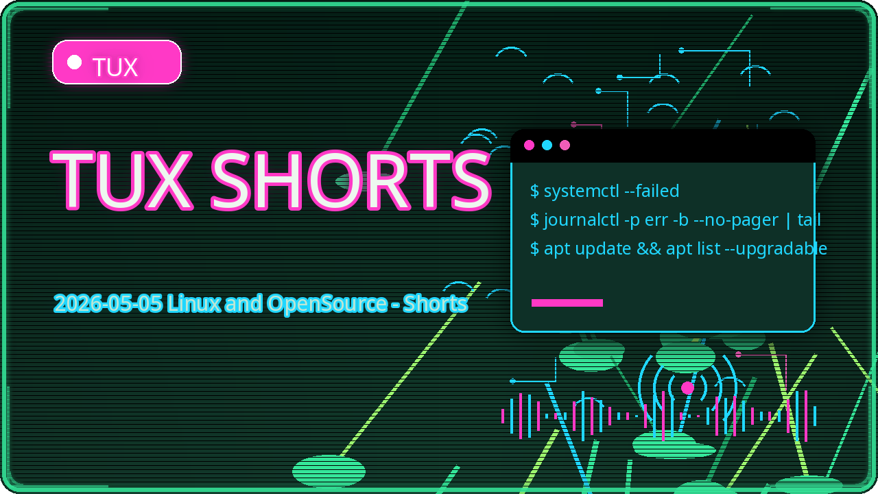Thumbnail for 2026-05-05 Linux and OpenSource - Shorts