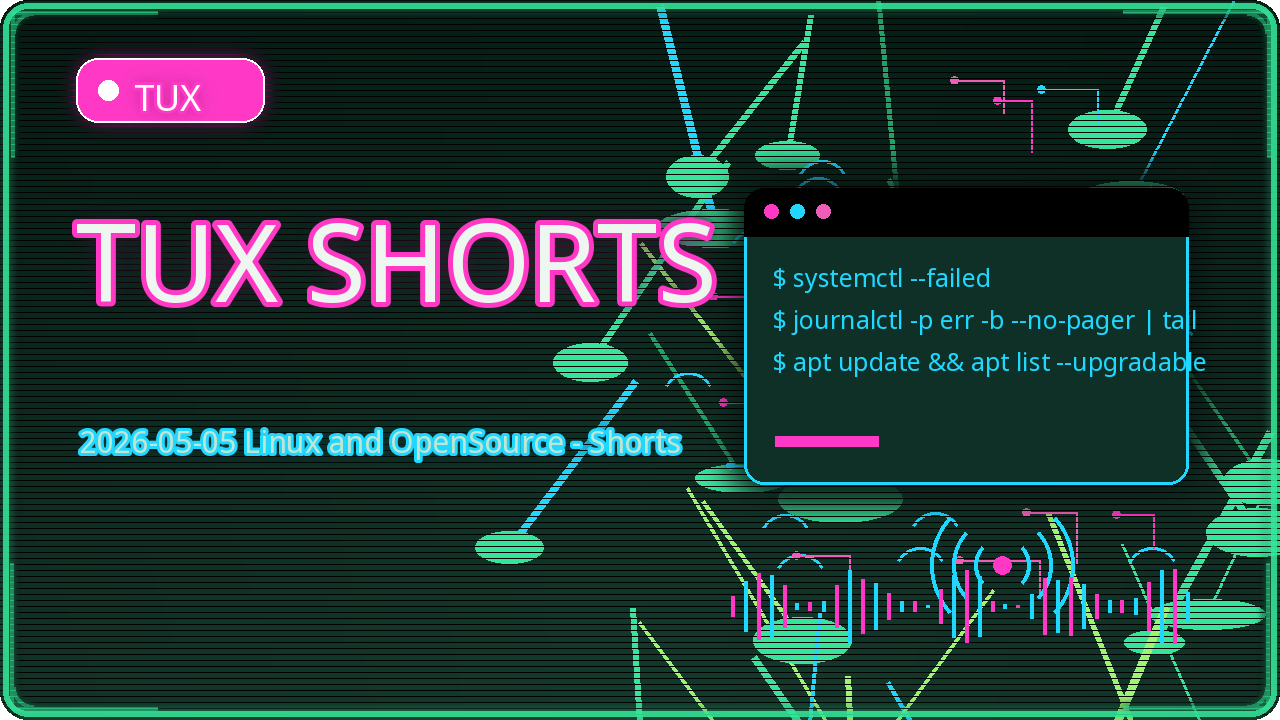 Thumbnail for 2026-05-05 Linux and OpenSource - Shorts
