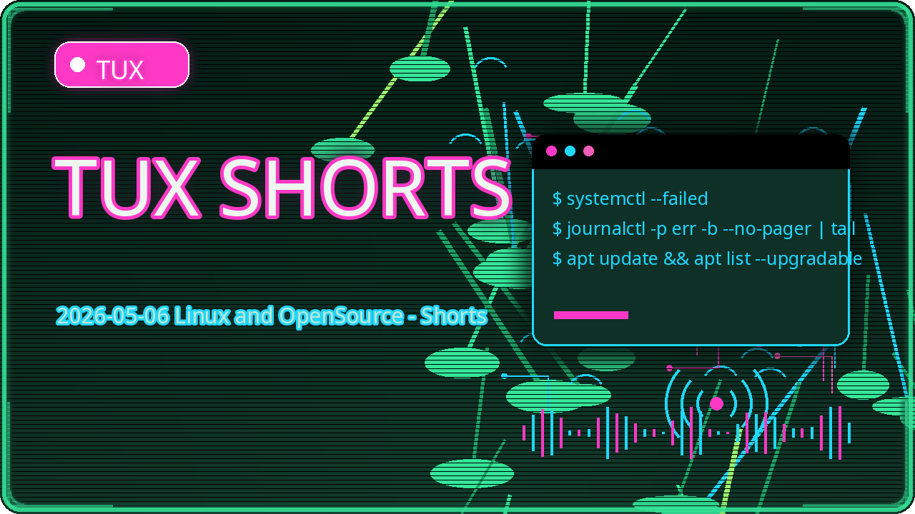 Thumbnail for 2026-05-06 Linux and OpenSource - Shorts