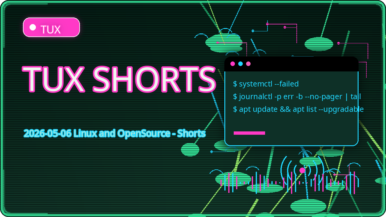 Thumbnail for 2026-05-06 Linux and OpenSource - Shorts