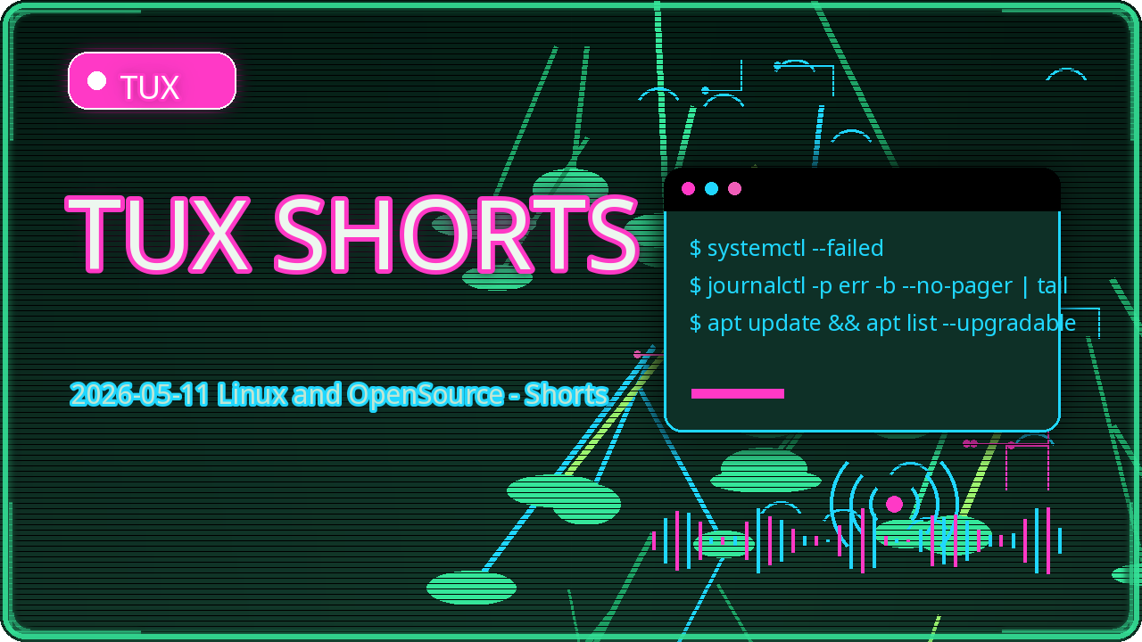 Thumbnail for 2026-05-11 Linux and OpenSource - Shorts