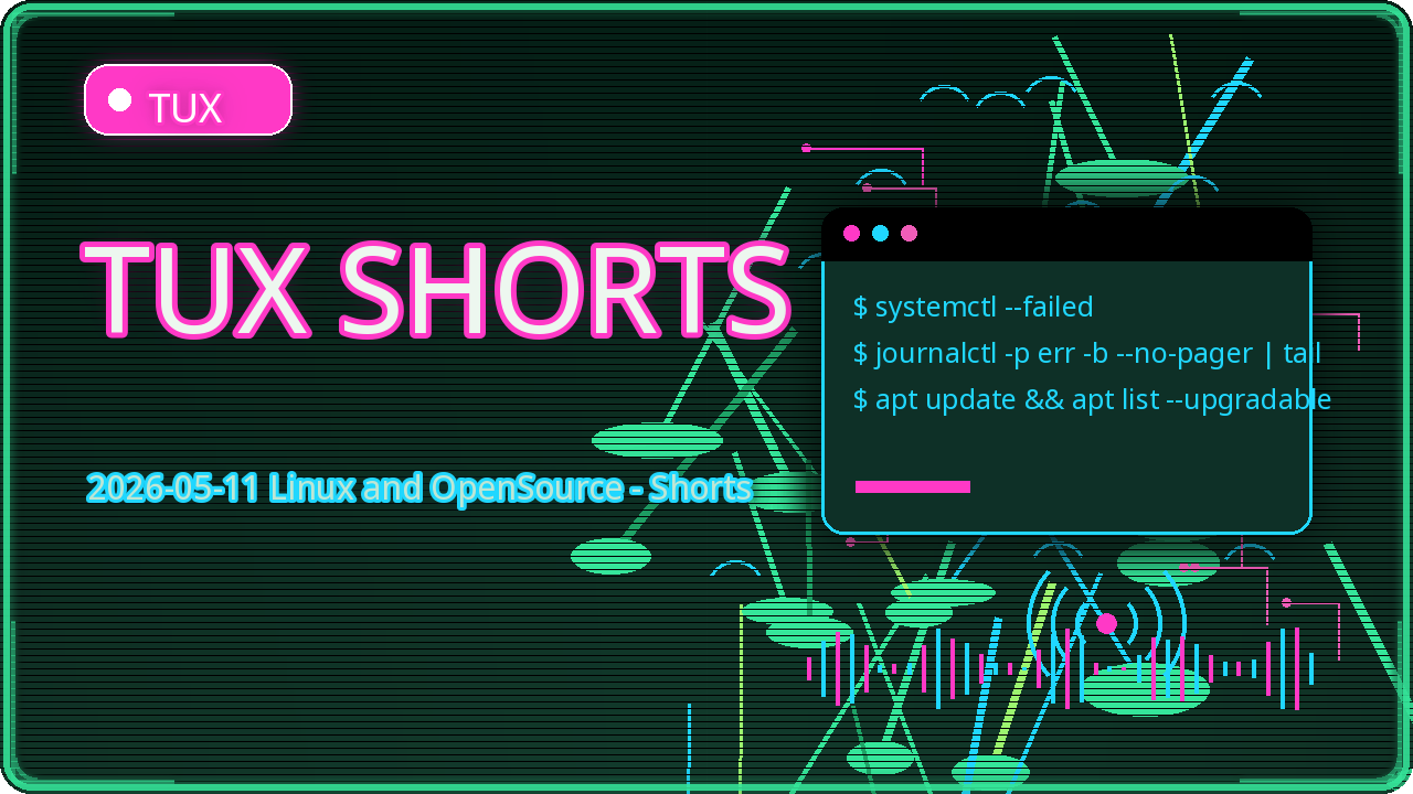 Thumbnail for 2026-05-11 Linux and OpenSource - Shorts