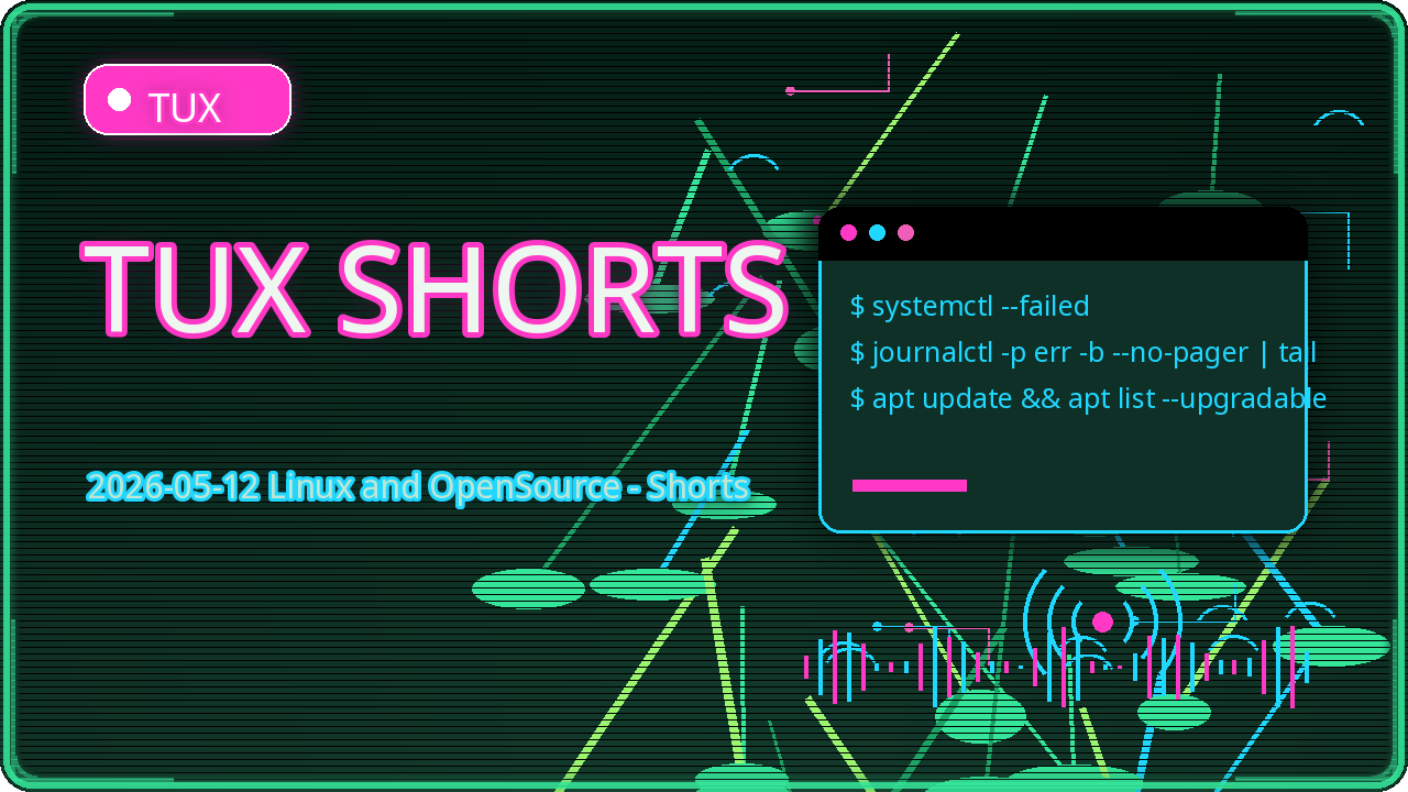Thumbnail for 2026-05-12 Linux and OpenSource - Shorts